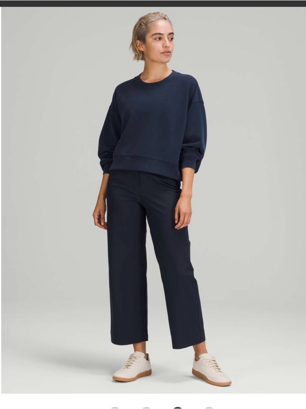 Lululemon City Sleek 5 Pocket Wide-Leg High Rise 7/8 Length Pant True Navy